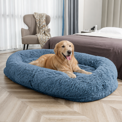 Ortekor Orthopedic & Washable Faux Fur Human Dog Bed (Detachable Cover)