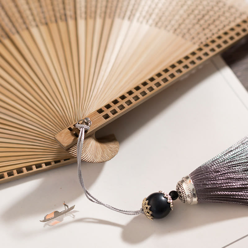 Silk Bamboo Hand Fan – Folding Oriental Style Accessory for Weddings, Parties & Summer Cooling – Lightweight Portable Fan with Elegant