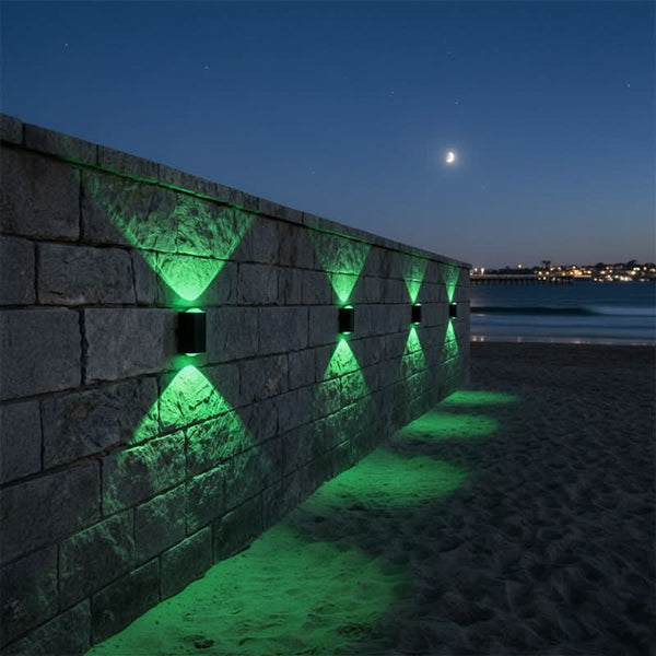LumaFence - Solar ColorGlow Outdoor Wall Lamp Set