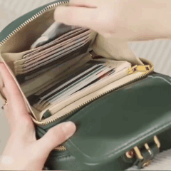 Ortekor Double Pocket Crossbody Bag | PU Leather with Anti-Theft Zippers | Stylish Accessory for Hands-Free Living