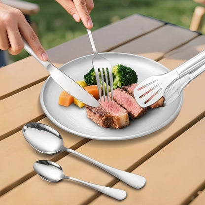 TREKDINE – Portable Food Tongs & Plates Travel Set