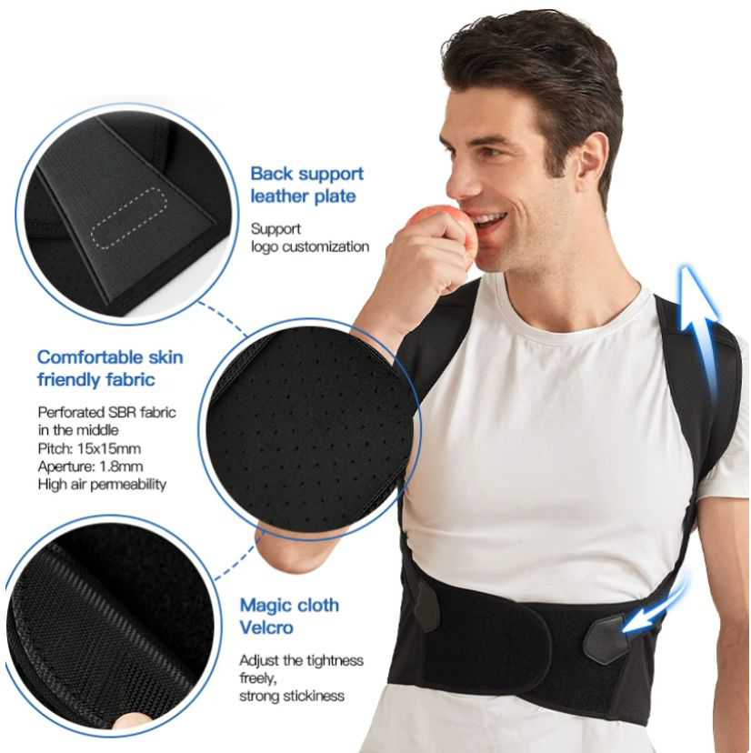 Posture Corrector Brace for Back and Shoulder Support – Dual Cross-Strap Alignment System for Men and Women – Adjustable Upper Body