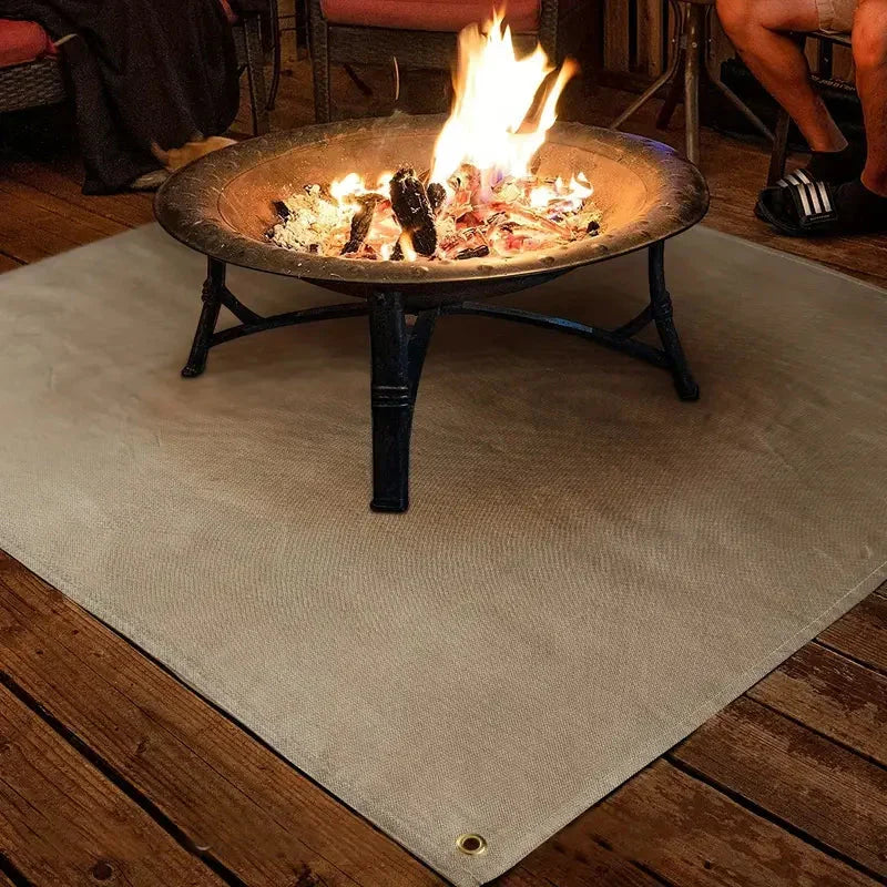 Heavy-Duty Fiberglass Deck Protector for Grills and Fire Pits – Portable Heat Shield Pad for Patio, Wood Decking, and Grass – Foldable Outdo
