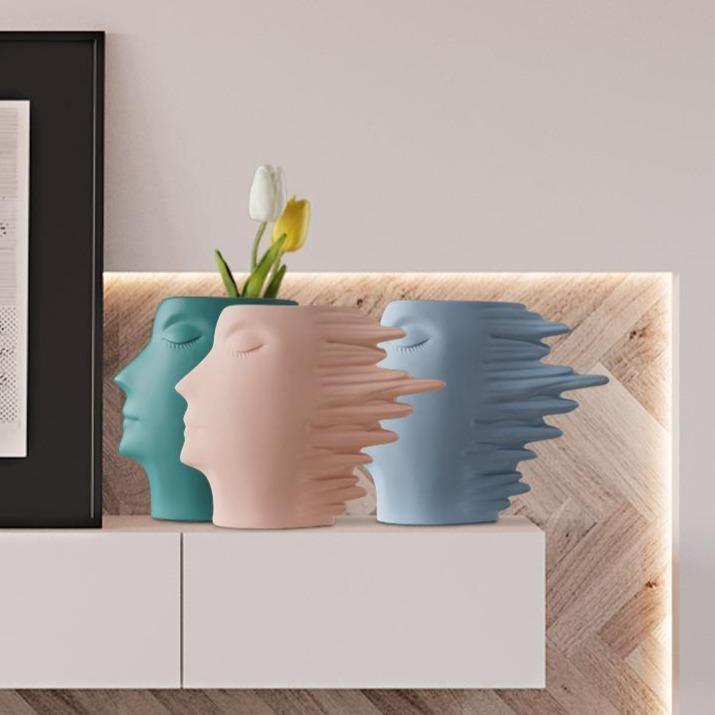 Windswept Faces Vase