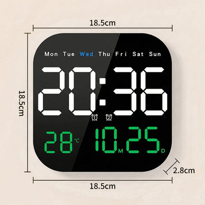 Desktop Alarm Clock with Remote Control, Temperature Display & Adjustable Brightness for Bedroom, Office
