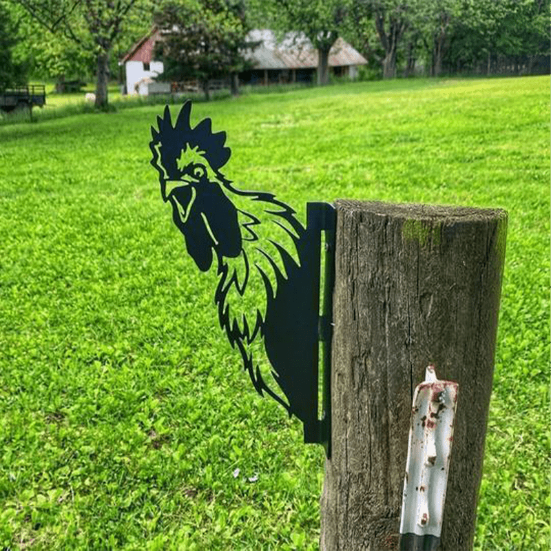Metal Barnyard Sculpture Silhouette for Garden & Yard – Farm Animal Figures in Rustic Iron – Outdoor Lawn Ornament Decor for Country Home