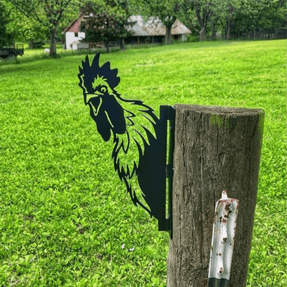 Metal Barnyard Sculpture Silhouette for Garden & Yard – Farm Animal Figures in Rustic Iron – Outdoor Lawn Ornament Decor for Country Home