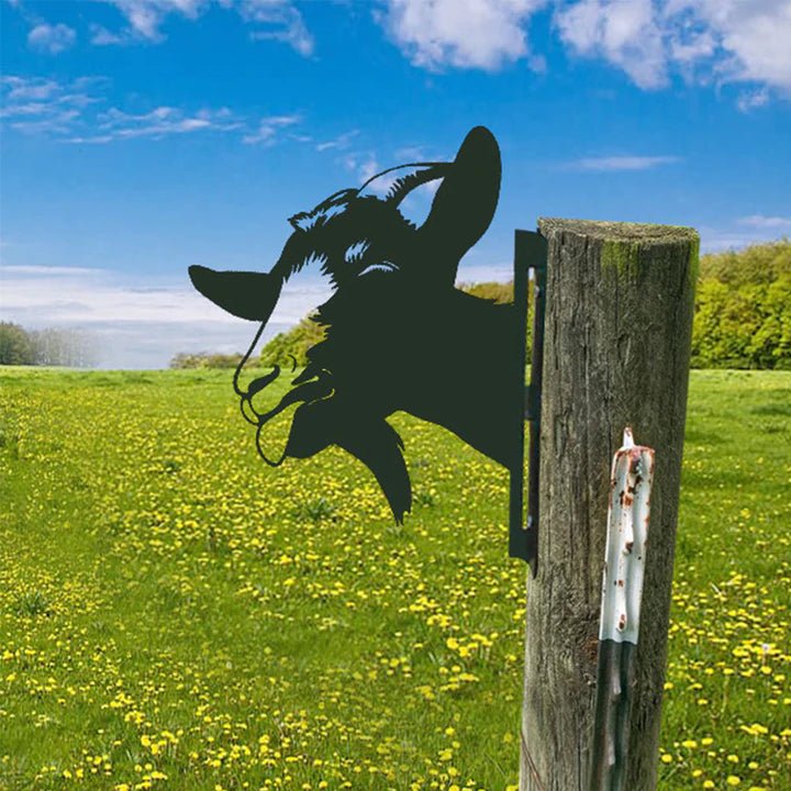 Metal Barnyard Sculpture Silhouette for Garden & Yard – Farm Animal Figures in Rustic Iron – Outdoor Lawn Ornament Decor for Country Home