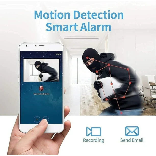 Compact WiFi Security Camera 1080P HD Night Vision Motion Detection Magnetic Mount Two-Way Audio Wireless Indoor Outdoor Home Monitor
