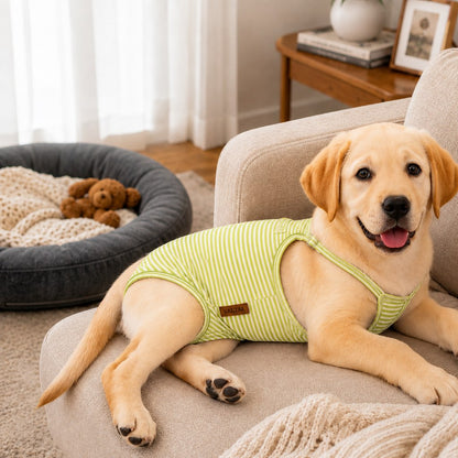Ortekor Washable Female Dog Heat Pants for Home & Furniture Protection - Adjustable Sanitary Diaper with Shoulder Straps