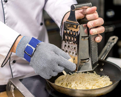 Heavy-Duty Stainless Steel Safety Gloves for Kitchen Prep, Food Handling & Industrial Work | Adjustable Cut-Resistant Hand Protection
