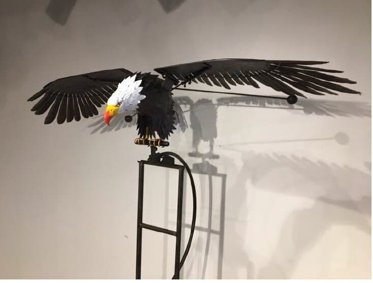 Metal Spinning Garden Wind Spinner Sculpture for Yard Outdoor Lawn Ornament Kinetic Windmill Decor Bird Eagle Owl Patio Balcony Decorative
