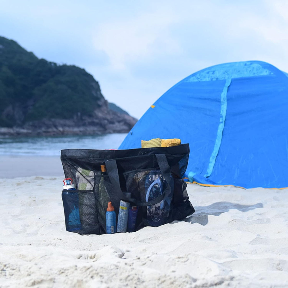 Oversized Breathable Carryall Bag with Secured Pocket for Summer Outings, Pool Days & Family Trips