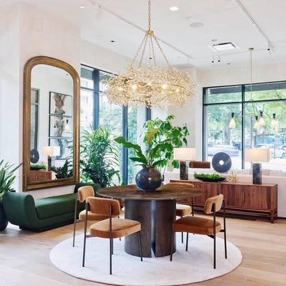 Round Multi-Light Statement Chandelier 39-60 in 6-12 Sockets Metal Crown for Dining Room Foyer Entryway Living Room