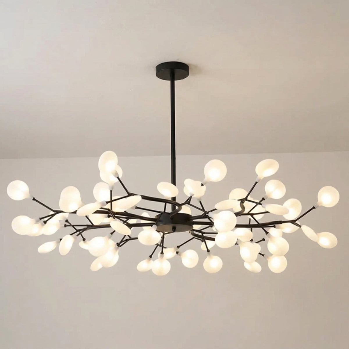 Branch Chandelier with Acrylic Globes – Cascading LED Statement Light for Dining Room & Living Room – Modern Tree Design – Warm White