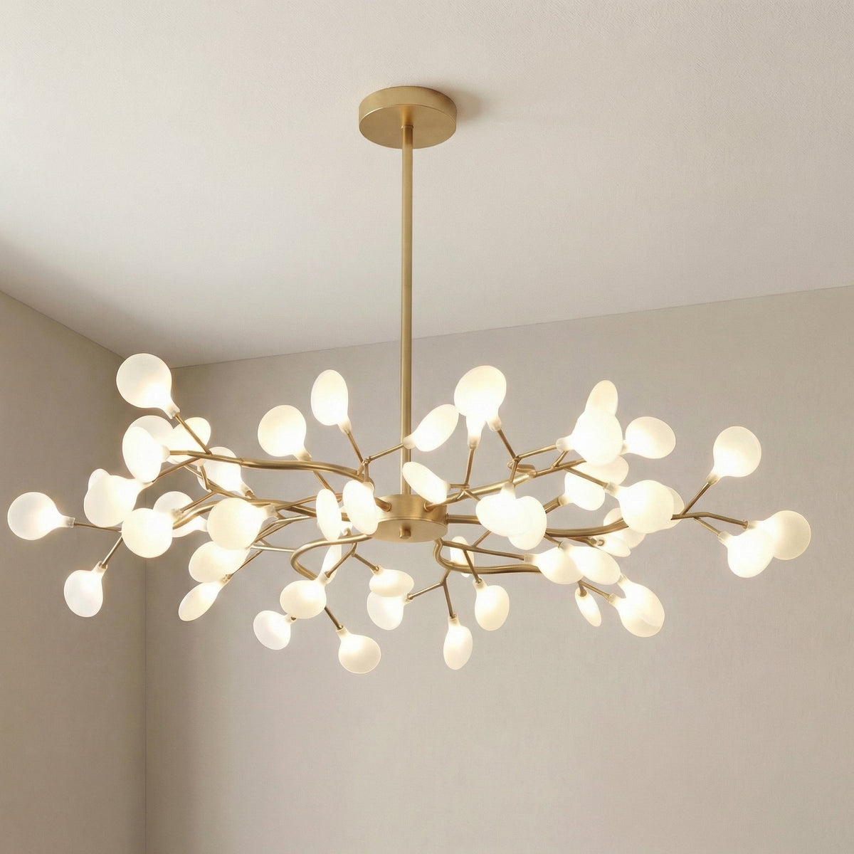 Branch Chandelier with Acrylic Globes – Cascading LED Statement Light for Dining Room & Living Room – Modern Tree Design – Warm White