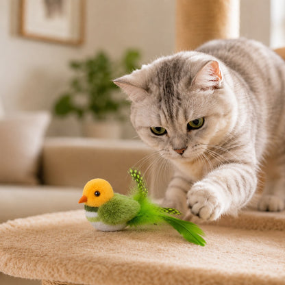 Ortekor Rechargeable Interactive Cat Toy - Flapping Bird, Plush Animal & Motion Activated Toys for Indoor Cats