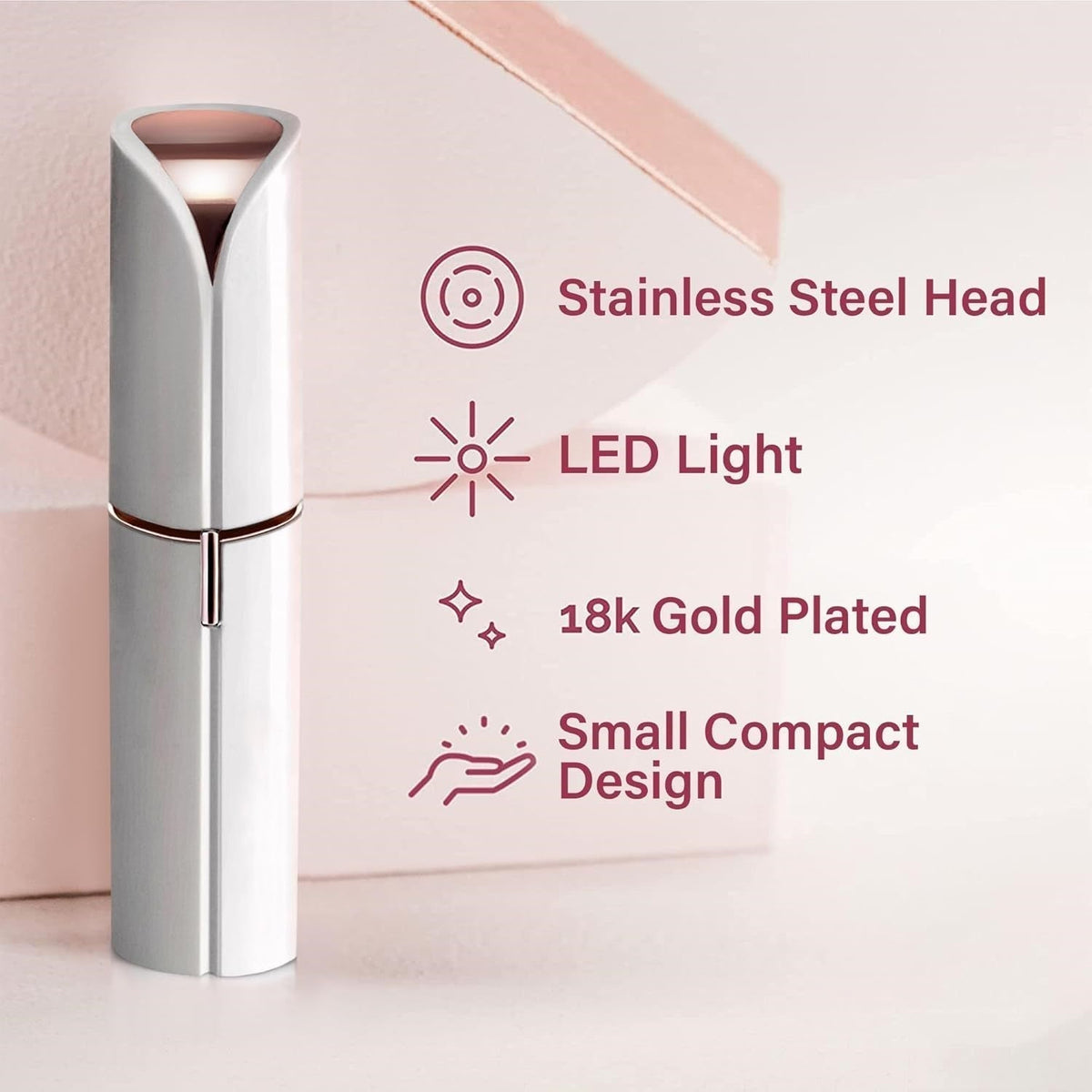 Women's Electric Facial Trimmer for Eyebrows, Peach Fuzz & Upper Lip Hair – Rechargeable Dermaplaning Tool