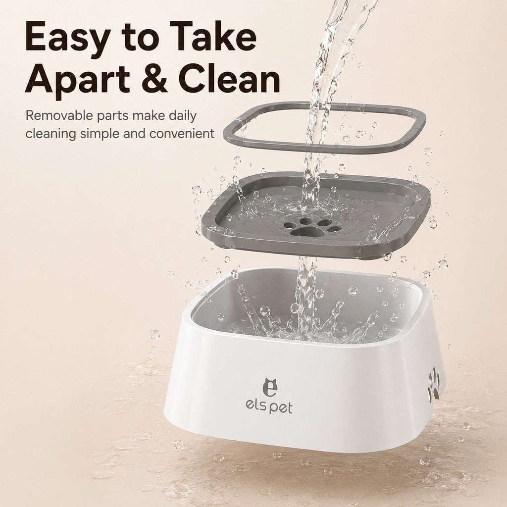 Ortekor Floating Pet Water Bowl for Home & Car - Less Splash, Cleaner Floors