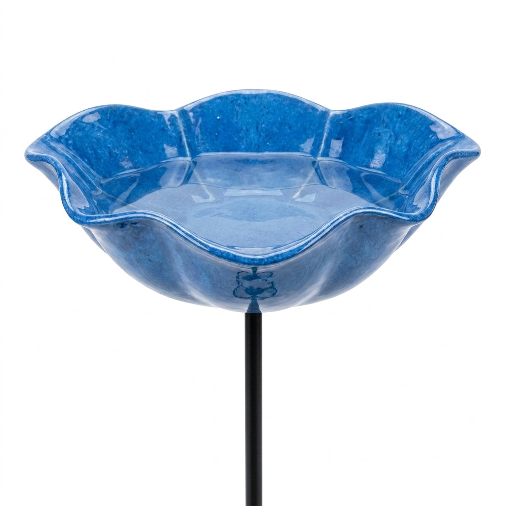 Flower-Shaped Bird Bath & Bee Watering Station Garden Stake for Backyard Wildlife, Pollinators, Hummingbirds