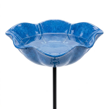 Flower-Shaped Bird Bath & Bee Watering Station Garden Stake for Backyard Wildlife, Pollinators, Hummingbirds