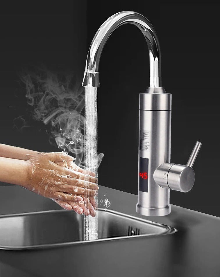 Hands-Free Sensor Faucet Brushed Nickel Stainless Steel Automatic Kitchen Sink Fixture Touch-Free Water Control for Modern Home Cooking