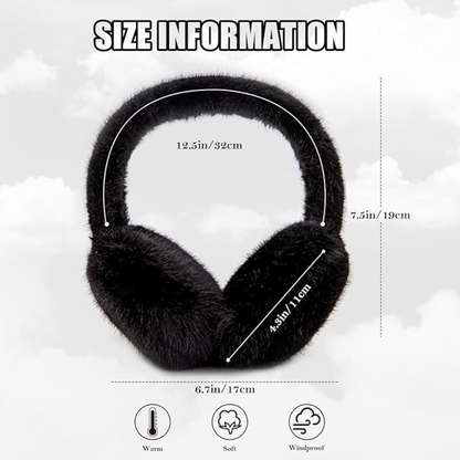 Foldable Winter Earmuffs with Plush Synthetic Fur for Women & Men – Adjustable Compact Ear Covers for Cold Weather