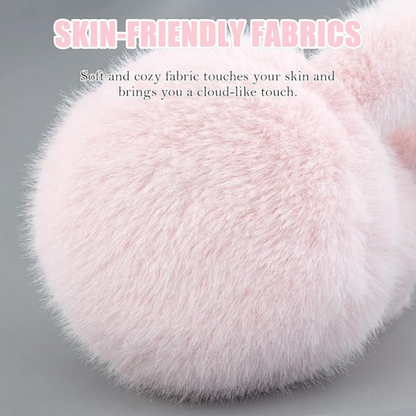 Foldable Winter Earmuffs with Plush Synthetic Fur for Women & Men – Adjustable Compact Ear Covers for Cold Weather