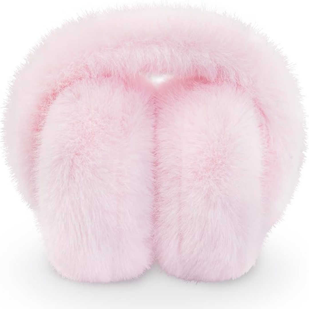 Foldable Winter Earmuffs with Plush Synthetic Fur for Women & Men – Adjustable Compact Ear Covers for Cold Weather