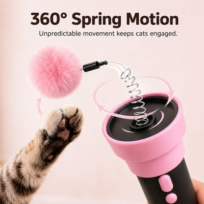 Ortekor One-Click Electric Cat Teaser Launcher for Indoor Cats - Chase & Pounce Play Without Constant Wand Waving