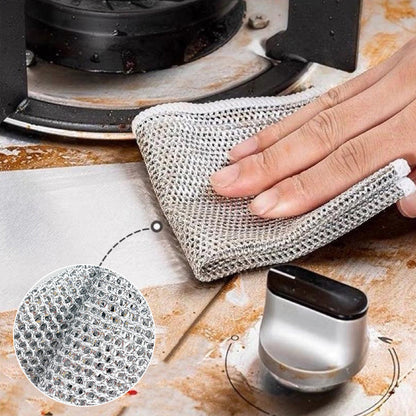Nylon Mesh Dishcloth Set Safe for Nonstick Cookware Kitchen Cleaning Cloth Reusable Scouring Pad for Pots Pans Dishes Countertops