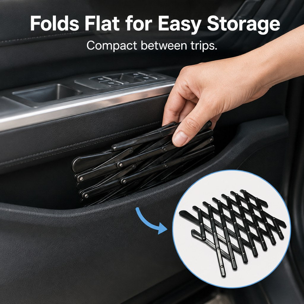 Ortekor Expandable Dog Car Window Guard for Car Rides - Adjustable Rear Window Barrier for Curious Dogs