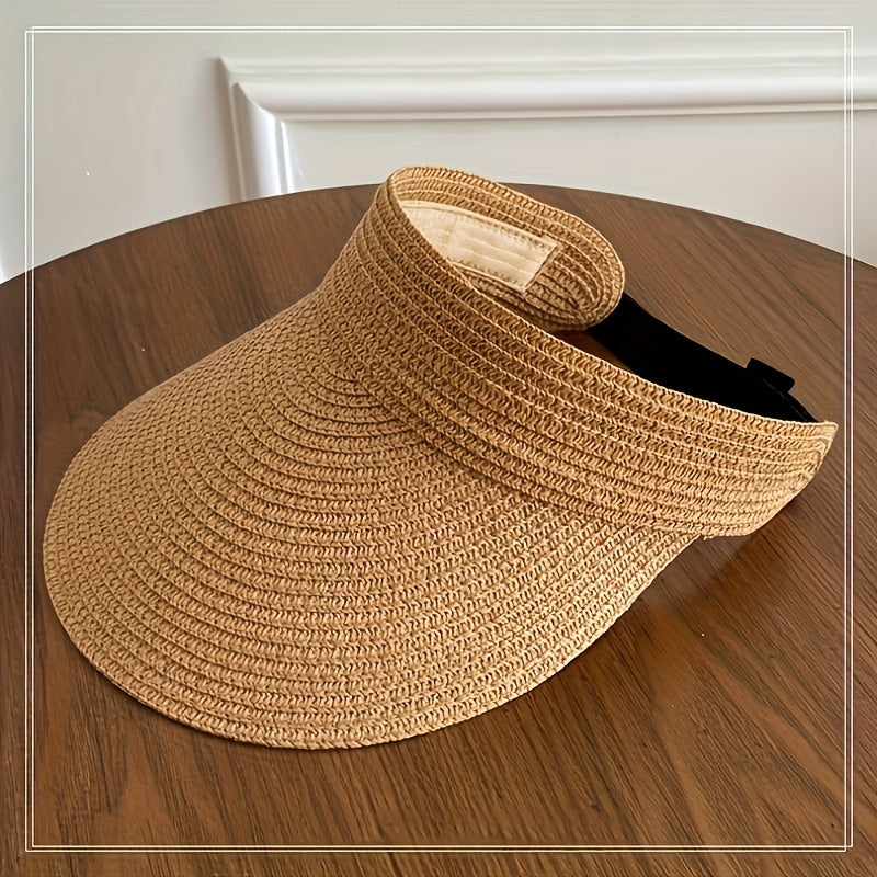 Women's Packable Straw Beach Hat with Adjustable Fit & Extra-Wide Shade | Travel-Friendly Summer Headwear | Pool, Vacation, Garden & Festiva