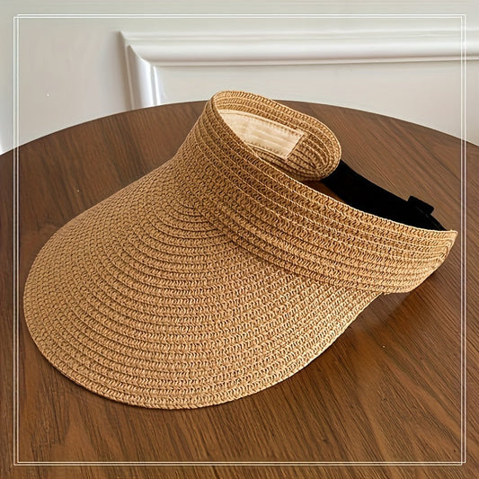 Women's Packable Straw Beach Hat with Adjustable Fit & Extra-Wide Shade | Travel-Friendly Summer Headwear | Pool, Vacation, Garden & Festiva