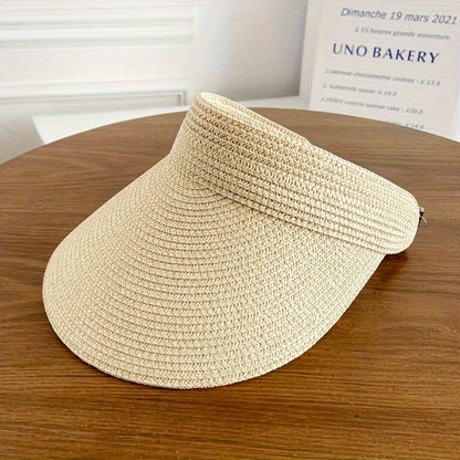 Women's Packable Straw Beach Hat with Adjustable Fit & Extra-Wide Shade | Travel-Friendly Summer Headwear | Pool, Vacation, Garden & Festiva