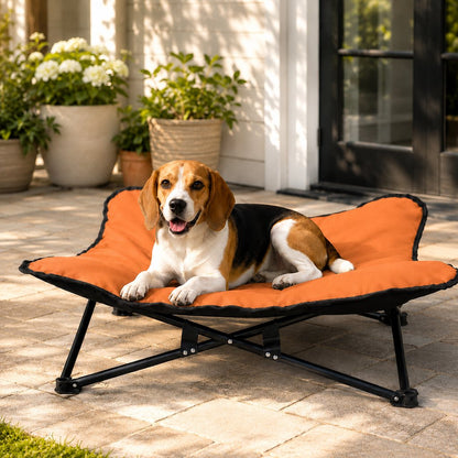 Ortekor Portable Folding Elevated Pet Bed for Dogs & Cats – Padded Raised Cot for Camping, Patio & Home, Keeps Pets Off Cold, Damp & Hard Ground