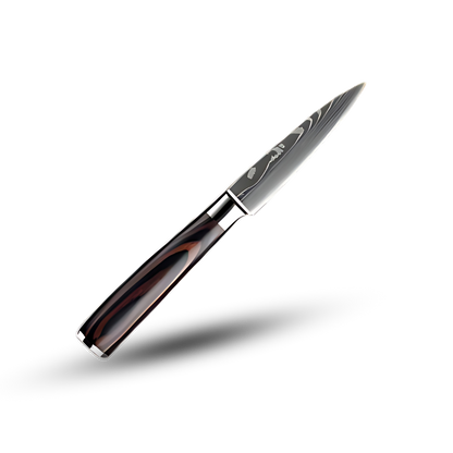 Professional Damascus Steel Kitchen Knife Set with Laminated Wood Handles – 10-Piece Culinary Collection