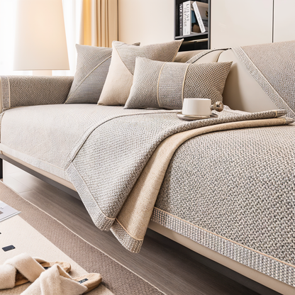 Furniture Throw for Couch & Sectional – Non-Slip Backing, Air-Permeable Weave, Multiple Sizes for 2-Seater & Corner Layouts
