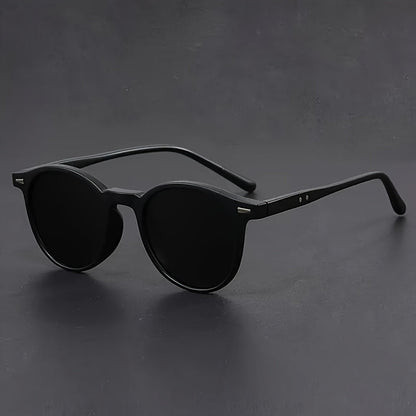 Men's Round Tortoiseshell Sunglasses – Retro Circle Frame Eyewear for Everyday Wear & Urban Style – Lightweight Polycarbonate Shades