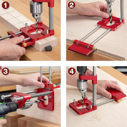 Precision Hole Drilling Jig Adjustable Guide for Wood Projects Cabinet Assembly Furniture Building DIY Carpentry