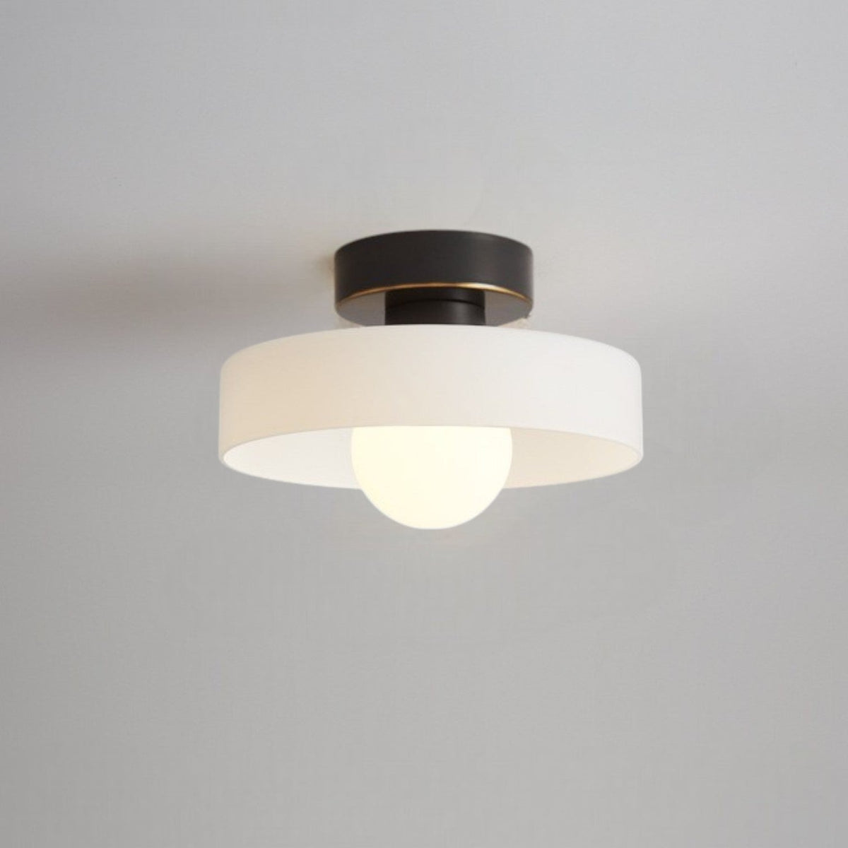 Geometric Glass Flush Mount Ceiling Light – Art Deco Style Fixture for Bedroom, Dining Room & Hallway – G9 LED Compatible – 9.5 in Diameter