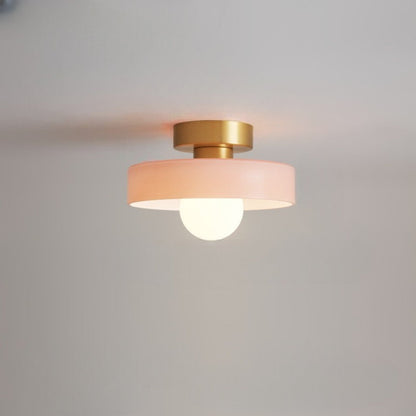 Geometric Glass Flush Mount Ceiling Light – Art Deco Style Fixture for Bedroom, Dining Room & Hallway – G9 LED Compatible – 9.5 in Diameter