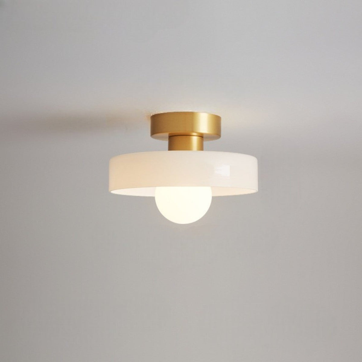 Geometric Glass Flush Mount Ceiling Light – Art Deco Style Fixture for Bedroom, Dining Room & Hallway – G9 LED Compatible – 9.5 in Diameter