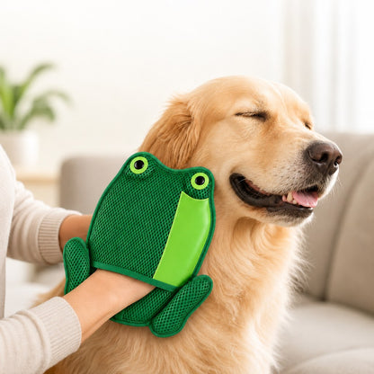 Ortekor Froggy Pet Hair Removal Grooming Mitt for Cats & Dogs - Gentle Daily Deshedding Glove for Sofas, Rugs, Clothes & Car Seats
