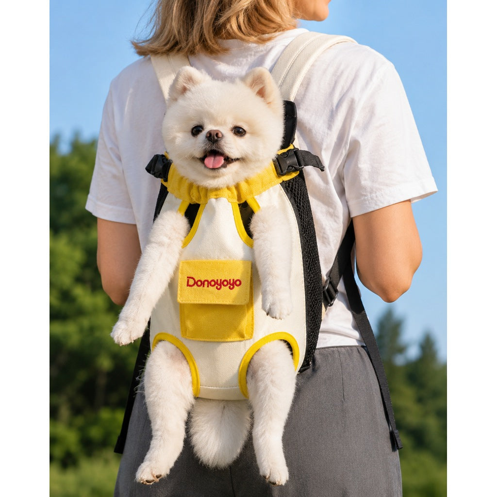 Ortekor Front-Facing Pet Carrier Backpack for Cats & Small Dogs, Hands-Free Travel Carrier With Breathable Mesh, Adjustable Neck Opening & Front Pocket