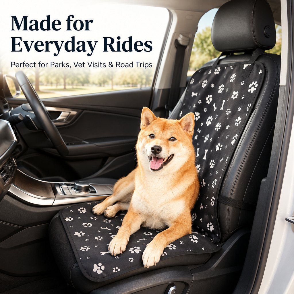 Ortekor Front Seat Pet Car Cover for Dogs - Waterproof Seat Protector for Mud, Fur & Scratches | Universal Fit for Cars, SUVs & Trucks