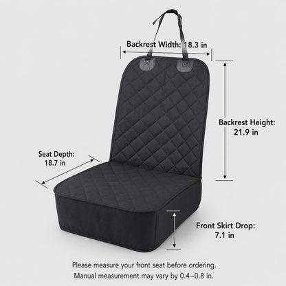 Ortekor Front Seat Pet Car Seat Cover with Seat Belt Tether - Passenger Seat Protector