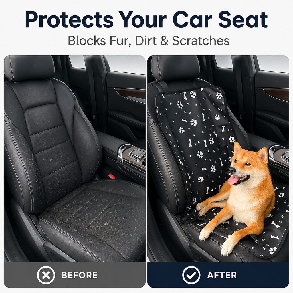 Ortekor Front Seat Pet Car Cover for Dogs - Waterproof Seat Protector for Mud, Fur & Scratches | Universal Fit for Cars, SUVs & Trucks