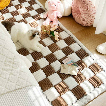 Chenille Pet Blanket with Non-Slip Backing – Plush Furniture Protector for Dogs & Cats – Machine Washable Couch Cover