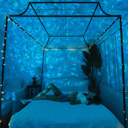 Starry Night Sky LED Projector with Bluetooth Speakers & Remote Control for Bedroom Ceiling Walls